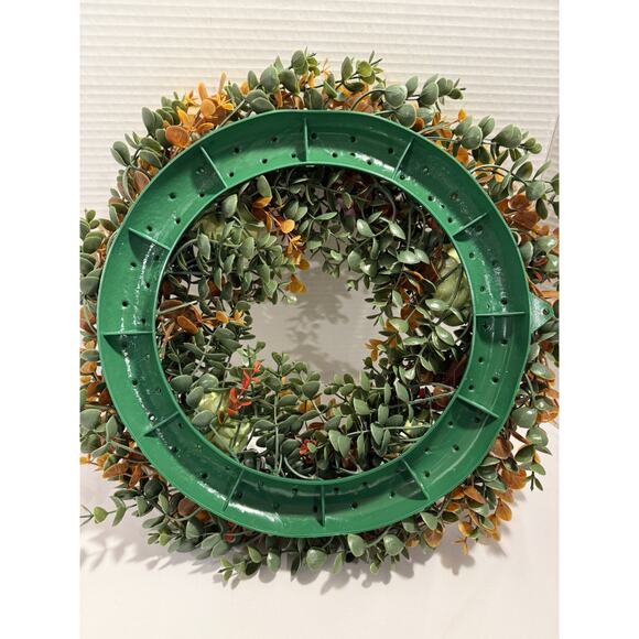 Pumpkin, Eucalyptus, Flower Wreath Farmhouse Decor Thanksgiving Autumn Party - Picture 10 of 11